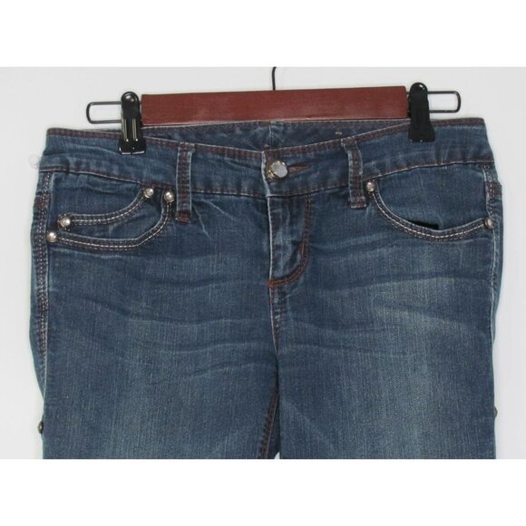 Seven7 Legging Dark Distressed Wash Denim Jeans - Picture 3 of 12